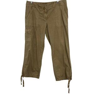 Tommy Bahama Womens Khaki Cargo Capri Crop Adjustable Hem Size 6 NWT New